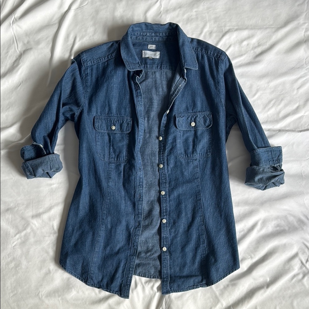LOFT Denim Button-Up Shirt